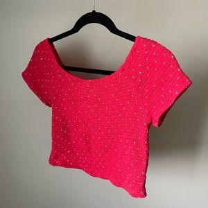 Red Boutique Shirred 90s Top